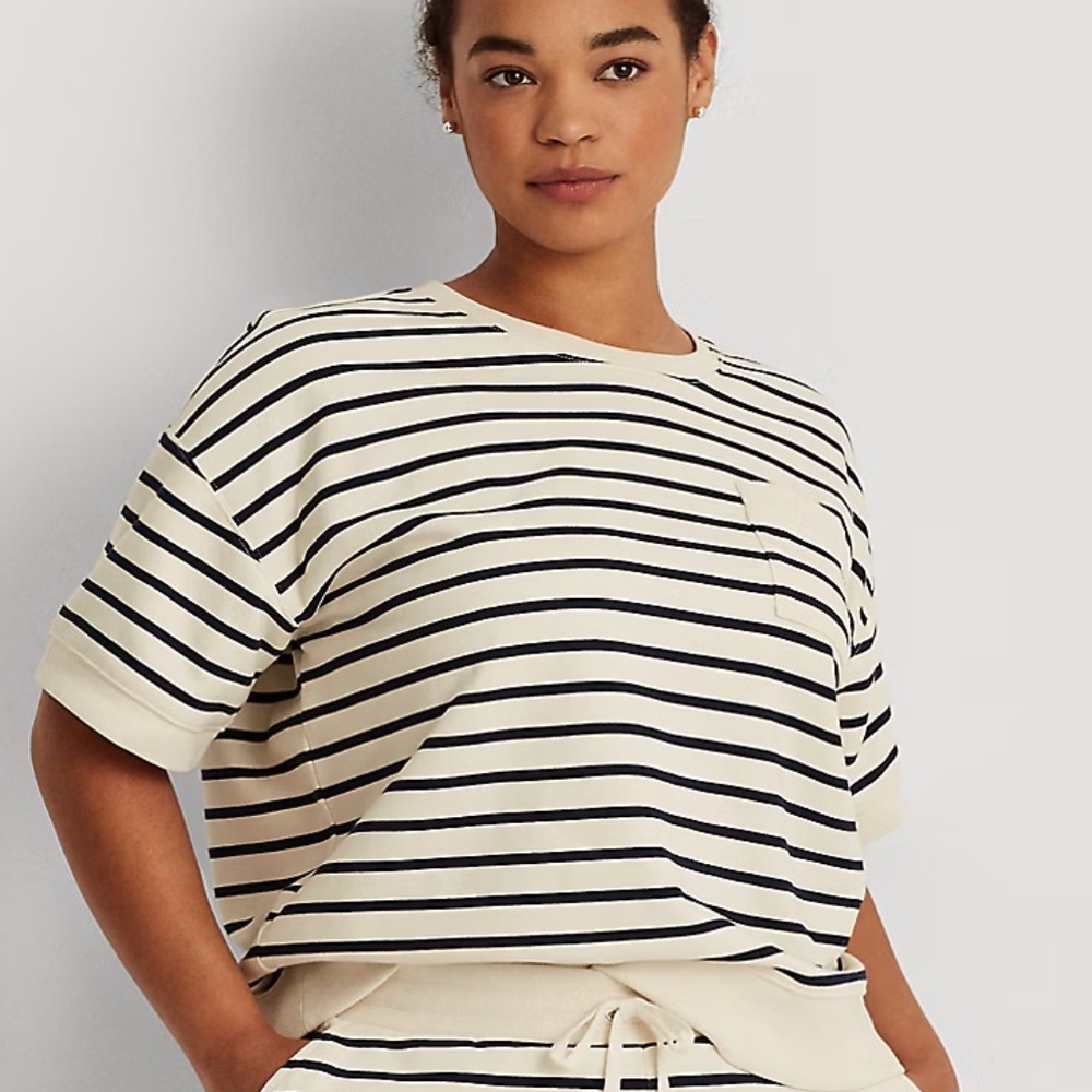 Striped Short-Sleeve Pullover